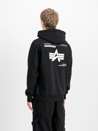 Alpha Industries Kapuzensweatshirt ALPHA INDUSTRIES Label Hoodie BP, Herren, Gr. XXL, schwarz, angeraute Sweatware, Obermaterial: 80% Baumwolle, 20% Polyester, bedruck