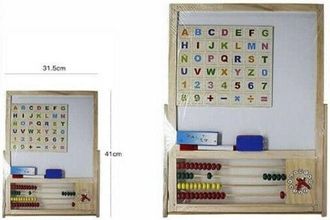 Trade Shop Trade Shop - Lavagna Magnetica In Legno Con Pallottoriere Abaco Lettere Per Bambini