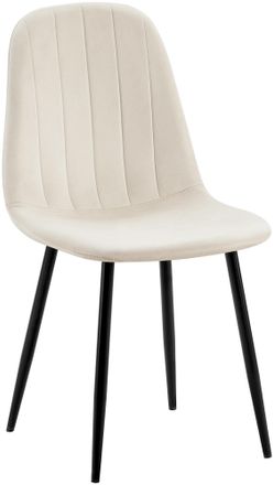 Clp Silla De Comedor Baxter En Terciopelo Blanco Crema