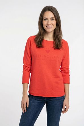 Lieblingsst&uuml;ck Sweatshirt LIEBLINGSST&Uuml;CK CathrinaEP, Damen, Gr. 4XL (48), rot (bright rot), Sweatware, Obermaterial: 100% Baumwolle, bedruckt, clean, unifarben, regu