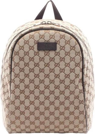 Gucci Pre-owned Backpacks, female, Brown, Size: ONE SIZE Pre-owned Vintage Monogram Canvas Backpack