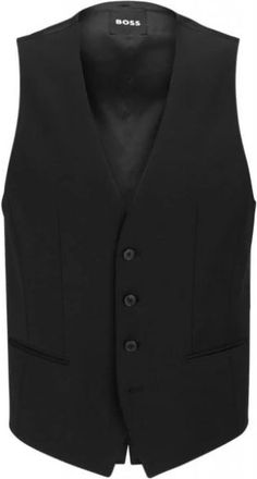 HUGO BOSS H-Huge Vest - Heren - Gillet - Zwart - L - Wol - Kostuums
