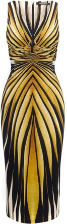 Roberto Cavalli Multicolor Gestreept Midi Jurk - Dames - Casual kleedjes - Veelkleurig - M - Kleedjes