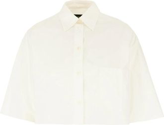 Department Five Cropped Shirt - Dames - Overhemden - Wit - 2XS - Katoen - Overhemden