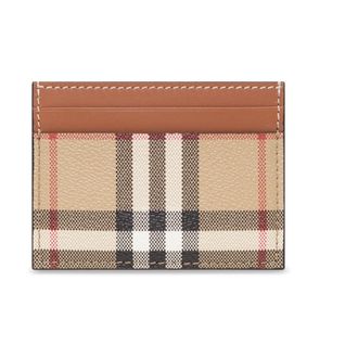Burberry Check-Print Leather Card Holder - female - Burberry - Wallets & Cardholders - Beige - ONE SIZE - Accessories