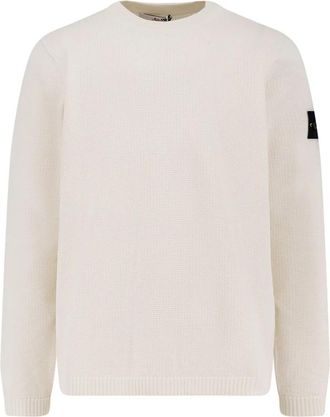 Stone Island Trui met ronde hals - Heren - Ronde hals truien - Beige - M - Katoen - Truien & Vesten