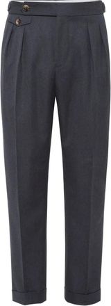 Brunello Cucinelli Pantaloni sartoriali in gabardine - Blu