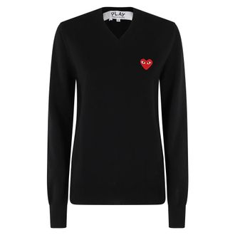 Comme Des Gar&ccedil;ons Maglione Cuore Rosso - - Knitwear - Donna - Nero - M