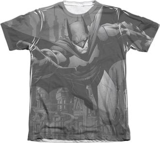 Gildan Batman Grey Race Adult Poly/Cotton Short Sleeve Tee / T-Shirt