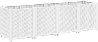 vidaXL vidaXL Garden Planter White 160x40x53 cm PP