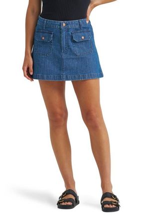 Wrangler Western Patch Pocket Denim Miniskirt in Prairie Drift at Nordstrom, Size X-Large