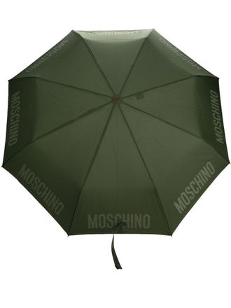 Moschino Ombrello compatto con stampa - Verde