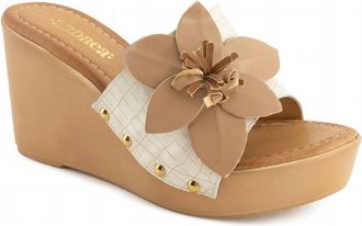 Andrea Womens Summer Wedge Sandals In Bone