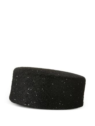 Maison Michel sequin-embellished wool-felt hat - unisex - Wool Felt - L - Black