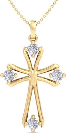 SuperJeweler ThyDiamond 0.40 Carat Diamond Cross Necklace In Sterling Silver or Yellow Gold, 18 Inches