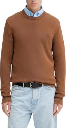 Tommy Jeans Truien & Vesten, Heren, Bruin, L, Katoen, Slim Essential Sweater