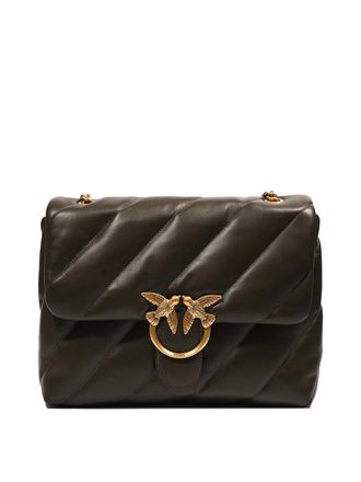 Pinko Big Love Puff Maxi Quilt Bag in Mud Green