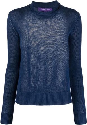 Ralph Lauren Rondgebreide trui - Dames - Ronde hals truien - Blauw - S - Truien & Vesten