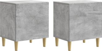 vidaXL Armario De Noche 2 Uds. Gris Hormig&oacute;n 43 X 34,5 X 50 Cm Vidaxl