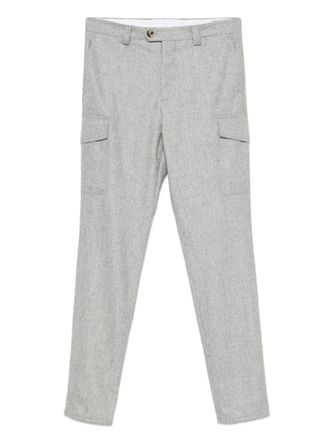 Brunello Cucinelli Wollen cargo broek - Grijs