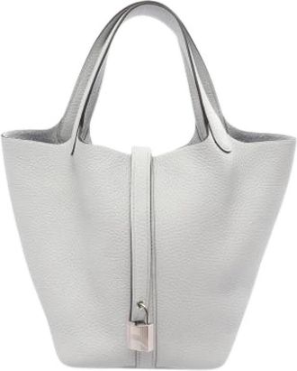 Herm&egrave;s Pre-owned Vintage Bucket Bag - Dames - Vintage Tas - Wit - ONE Size - Leer - Vintage