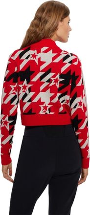 HUGO BOSS Womens Zip Neck Long Sleeve Regular Fit Sweater in Red - Size 12 UK