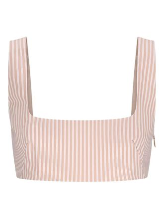 Andamane striped square-neck bralette top - women - Cotton - 40 - Pink