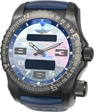 Breitling Pre-owned Breitling Professional Perpetual Alarm GMT Quartz Analog-Digital Chronometer Mens Watch V76325