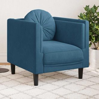 vidaXL Sill&oacute;n Con Coj&iacute;n Terciopelo Azul Vidaxl