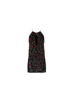 Saint Laurent Black & red polka dot sequin dress Size M