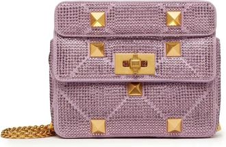 Valentino Garavani Shoulder Bags, female, Purple, ONE SIZE, Small Roman Stud Embellished Shoulder Bag