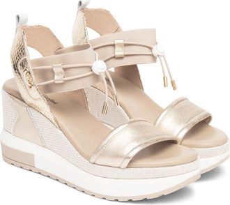 Nero Giardini Bungee Platform Wedge Sandal in Gold at Nordstrom, Size 10Us