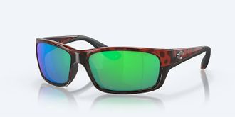 Costa Unisex Jose Polarized Rectangular Sunglasses In Tortoise Frame Green Mirror