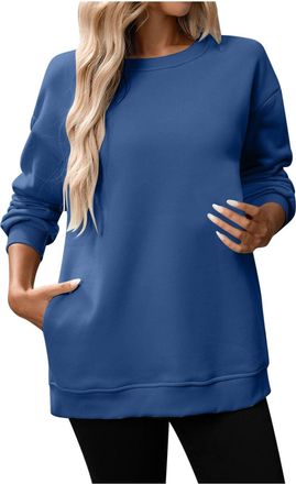 Generic Sweatshirts for Women Graphic Top Ladies Shirts Long Sleeve Round Neck Blouse Womens Casual Lightweight Sweatshirt Tops Pullover Women Long Tops T Shi