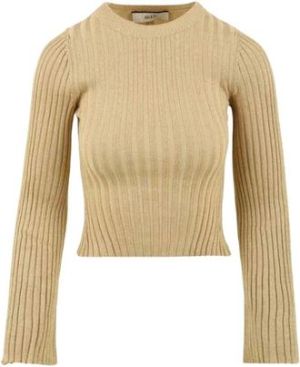 Akep Lurex Basic Sweater - Dames - Ronde hals truien - Bruin - S - Truien & Vesten