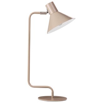 Beliani L&aacute;mpara De Escritorio Industrial Ajustable Para Mesita De Noche Pantalla C&oacute;nica De Metal Beige Rimava