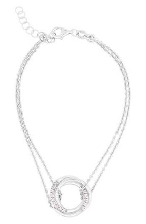 Meshmerise Double Ring Diamond Chain Bracelet - 0.15 ctw in White at Nordstrom Rack