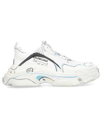 Balenciaga Mens Calfskin Leather Triple S Sneaker (Authentic Pre-Loved)