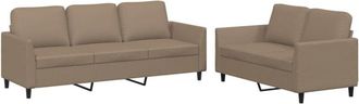 vidaXL Vidaxl - Juego De Sof&aacute;s Con Cojines 2 Piezas Cuero Sint&eacute;tico Capuchino