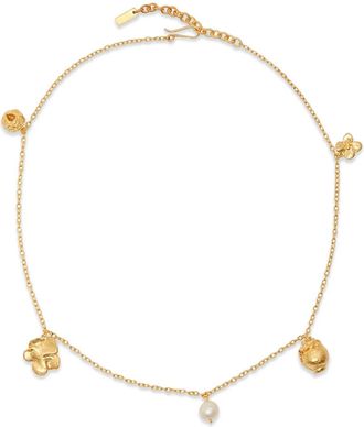 Completedworks flower.charm necklace - Goud
