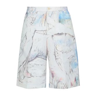 Alexander McQueen Korte Broeken, Heren, Beige, S, Polyester, Beige Polyester Shorts met Elastische Taille