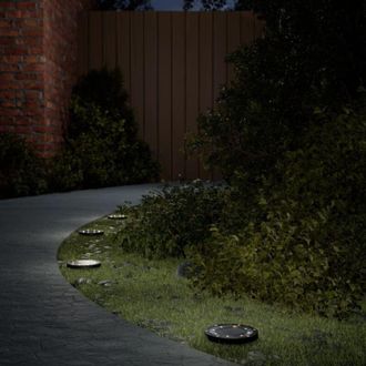 vidaXL Luces Solares Suelo Jard&iacute;n Con Pico Tierra Blanco C&aacute;lido 12 Uds Vidaxl