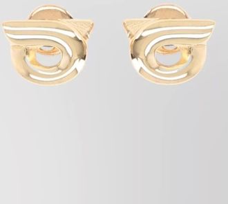 Ferragamo stud earrings metallic finish modern design