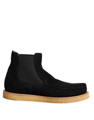 Dolce & Gabbana Black Calf Suede Slip On Ankle Boots Mens Shoes