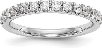 Diamond2Deal 14k White Gold Lab Grown Diamond Wedding Band Ring 0.37Ct Clarity- VS Color- D-E