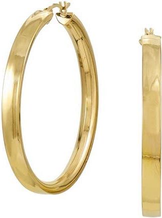 Savvy Cie Jewels 18K Gold Plated Sterling Silver Wide Hoop Earrings in Yellow at Nordstrom Rack