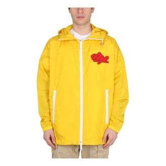 Dsquared2 Light Jackets, male, Orange, Size: M Jacket With Logo Patch