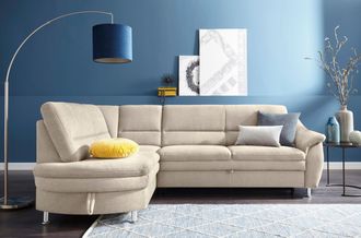 Sit&more Ecksofa »Cardoso L-Form« mit Federkern, wahlweise mit Bettfunktion und Schubkasten