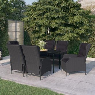 vidaXL Juego De Comedor De Jard&iacute;n 7 Piezas Gris Oscuro Vidaxl