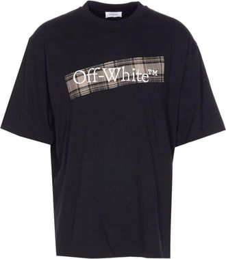 Off-white Flannel Diag Skate S/S T-Shirt Schwarz Wei&szlig;